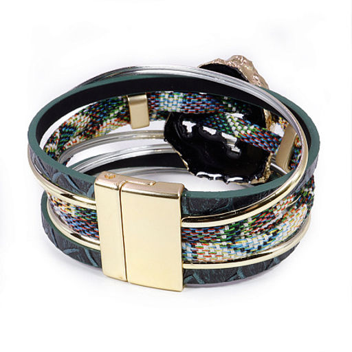 Браслет Черный кристаллы на магните с натуральным камнем - Сандаловый дом фото 3