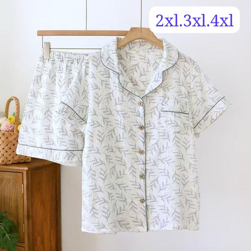 K12836 Костюм домашний: рубашка и шорты (муслин) СТАЛЬ