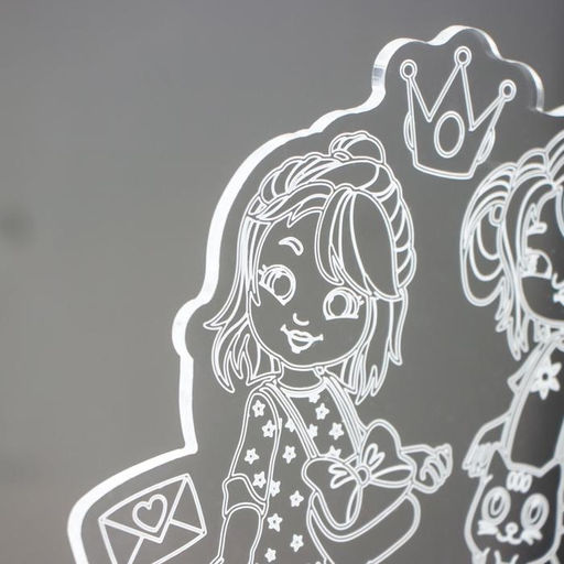 Светильник 3D RISALUX «Подружки», LED-ночник, RGB, от сети