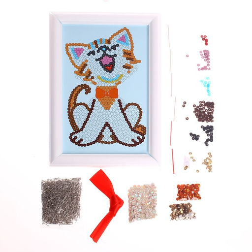 Мозаика из пайеток «Котёнок»