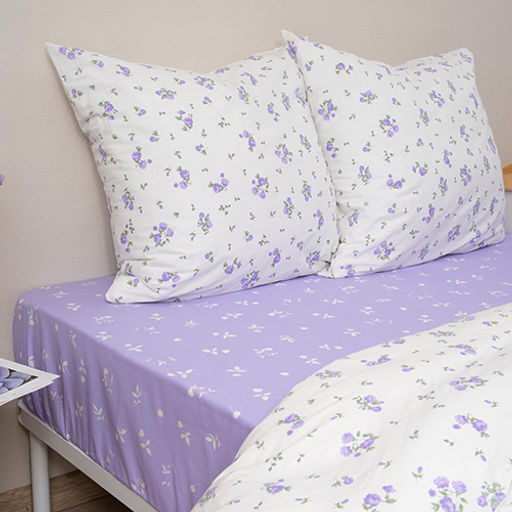 КПБ Традиция 2,0 спальный с европростыней, наволочки 50х70, поплин, 100% хлопок, пл. 115 гр./кв.м., Мильфлер сирень ВБ Пододеяльник 177*217, простыня 240*217, наволочка 50*70 (2 шт.) 2,0 спальный с европростыней  фото 4