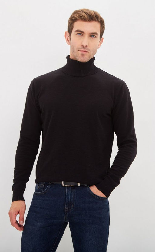 Водолазка мужская F021-15608 черная - Fine joyce фото 9