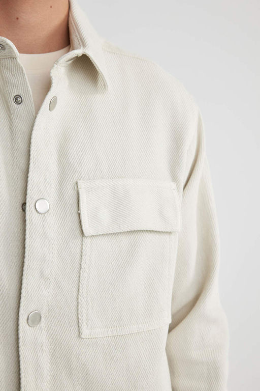 Куртка-рубашка с длинными рукавами и воротником-поло Relax Fit - Defacto фото 5