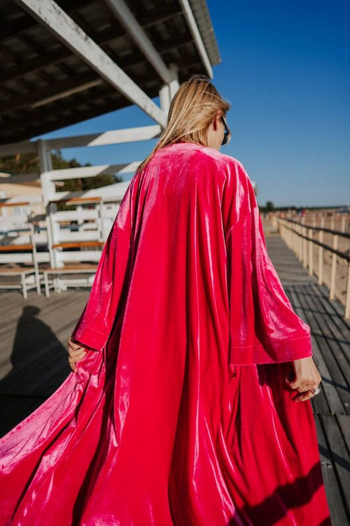 Кимоно бархат розовый