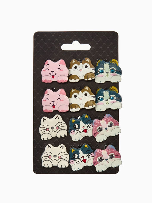 Цена за 12 шт. Брошь «Котёнок» озорной, МИКС в серебре