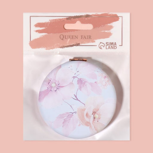 Цена за 2 шт. Зеркало складное «Цветочки», d = 7,5 см, с увеличением, искусственная кожа, рисунок МИКС