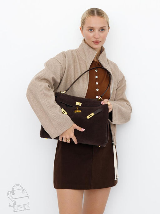 Сумка женская кожаная 2320YF d.coffee Polina&Eiterou  в Новосибирске