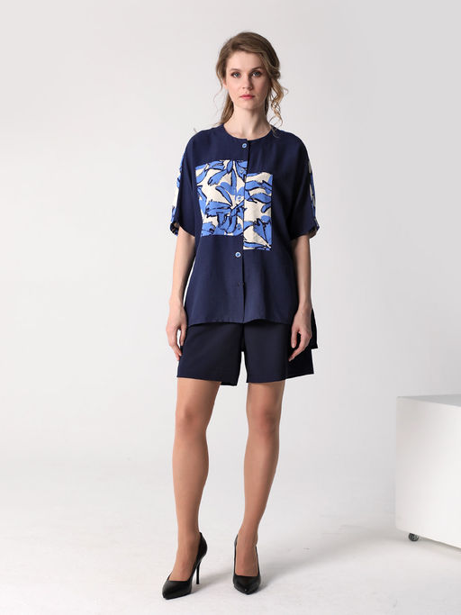 25235 Блуза т.синий