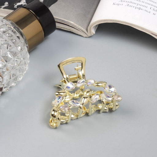 Цена за 6 шт. Крабик для волос «Кэли», дуга, 5 см, золото