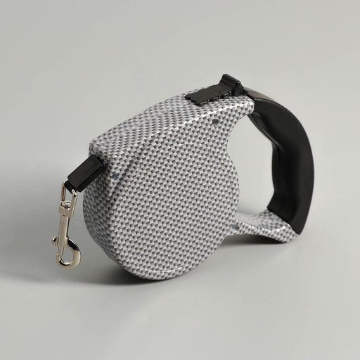 Рулетка с поводком-лентой, резиновая ручка, 5 м, вес животного до 15 кг - Пижон фото 2