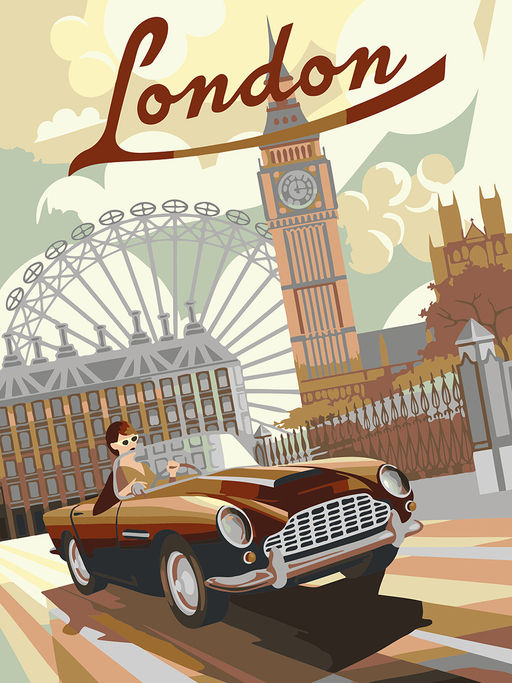 ФРЕЯ PKZ/PM-065 Набор для раскрашивания по номерам (на картоне) 40 х 30 см Поездка по Лондону