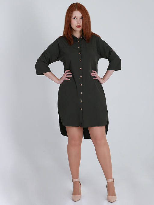 Платье-рубашка цвета хаки - Almond фото 5