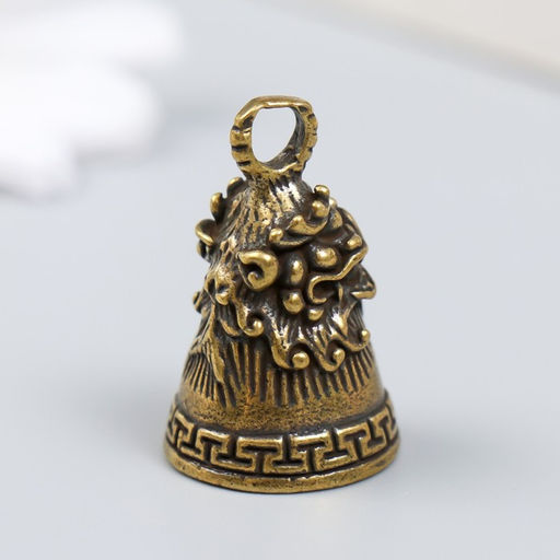 Цена за 2 шт. Колокольчик латунь Голова льва 3,4х2,2х2,2 см - Simaland фото 3