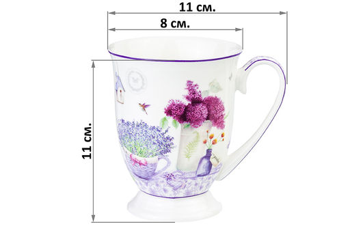Кружка 300 мл 11*8*11 см Лаванда на ножке, NEW BONE CHINA - Elan gallery фото 2