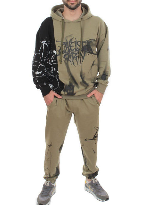 2608/7325 GREEN Костюм спортивный мужской (75% хлопок, 20% полиэстер, 5% спандекс)