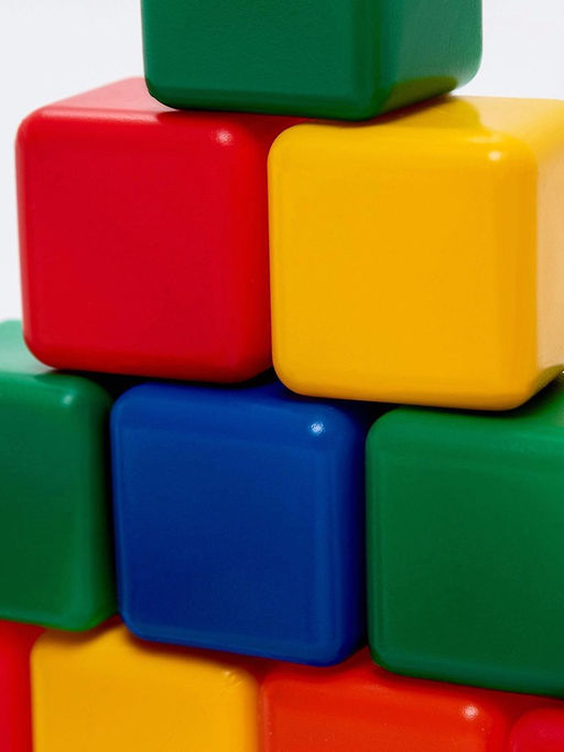 Цена за 3 шт. Кубики детские, пластиковые, цветные, 9 штук, 4×4 см