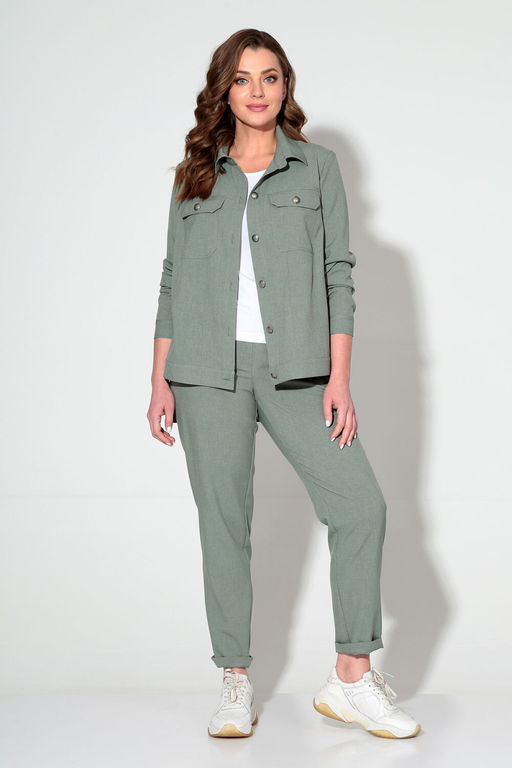 Костюм Liona Style 694 пепельно-зеленый