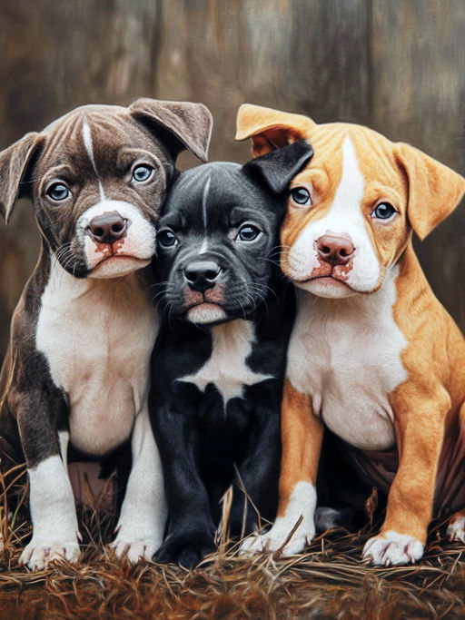 Вышивка крестиком 40х50см, Щенки