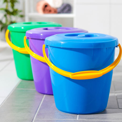 Ведро с крышкой и мерной шкалой, 10 л, d=27.3 см, h=28.7 см, МИКС