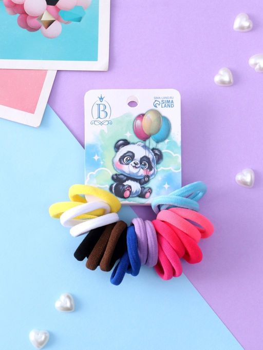 Цена за 4 шт. Резинка для волос Панда, набор 20 шт., шарики, 2.5 см, МИКС