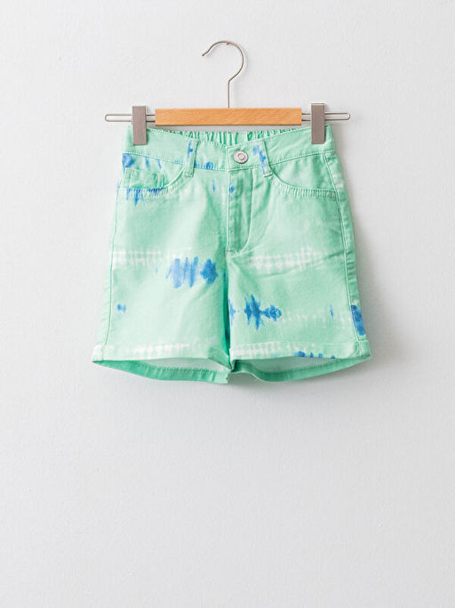 Batik Desenli Gabardin K?z ?ocuk ?ort