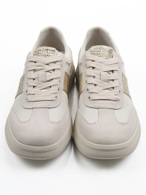 03-A1021-2 LT. BEIGE Кроссовки женские (натуральная кожа, натуральная замша)
