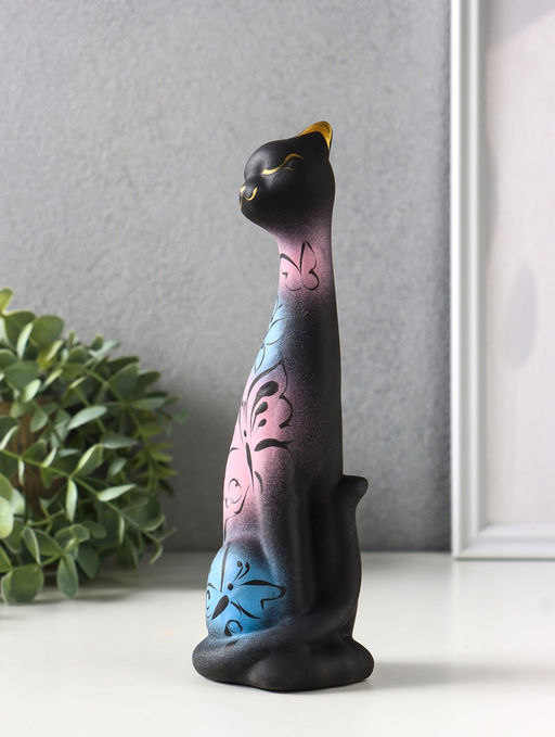 Фигура "Кошка Итальянка" бабочки, 21 см, чёрный
