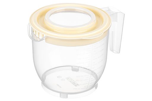 Ёмкость для миксера (блендера) 2,2 л 22,5*17*16 см с крышкой, прозрачная/кремовая (459)