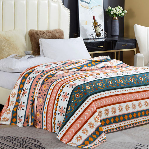 Плед/покрывало 240х200см "Поморские мотивы", велсофт "California" набивной, полиэстер 100%, плотность 160г/м2, упаковка: 20х33см пояс бумажный, "Домашняя мода" (Россия)