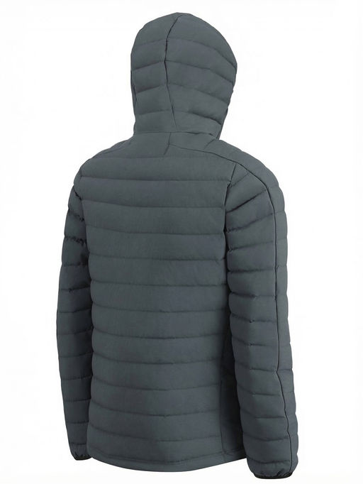 Куртка мужская стёганая с капюшоном с графеновой подкладкой цвета хаки 9623_1Kh