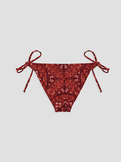 Desenli Beli Ba?lamal? Kad?n Bikini Alt?