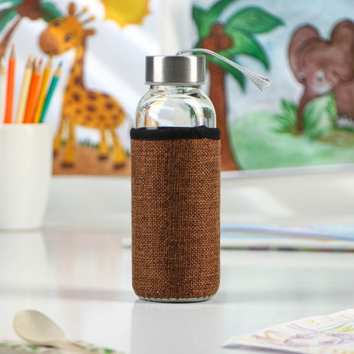 Бутылка для воды стеклянная в чехле «Единорожек», 300 мл, h=16.5 см