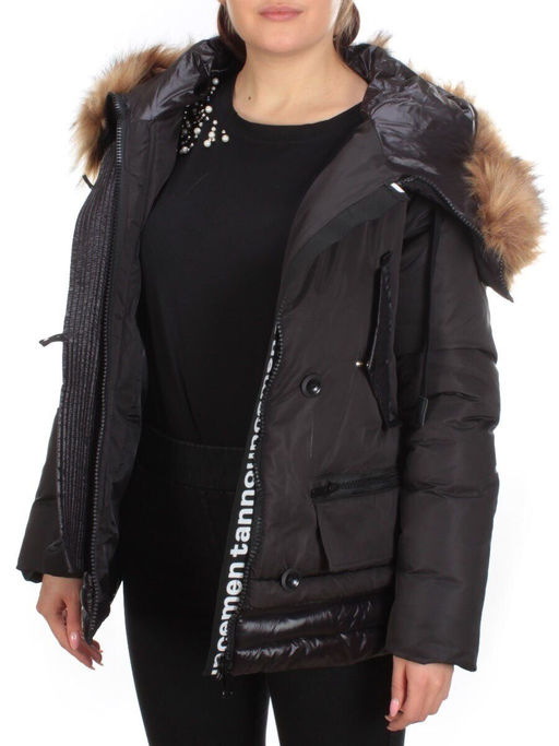 H-1053 BLACK Куртка зимняя женская ENOVICH (200 гр. холлофайбера)