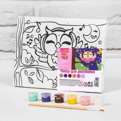 Картина по номерам на подрамнике Сова в наушниках 2115 см - Школа талантов фото 5