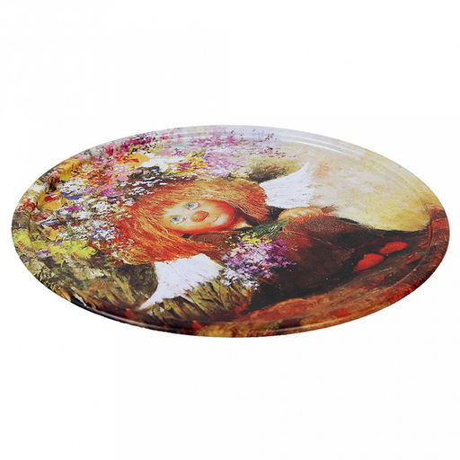 Поднос металлический Мечтатель д20см, круглый, (тарелка) (Россия) - Домашняя Мода фото 2