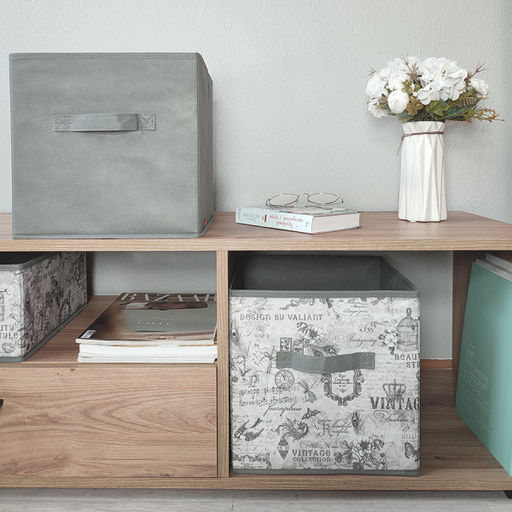 VAL VG-BOX-2SL Короба стеллажные, без крышки, 28*28*28 см, набор 3 шт., VINTAGE GREY, шт