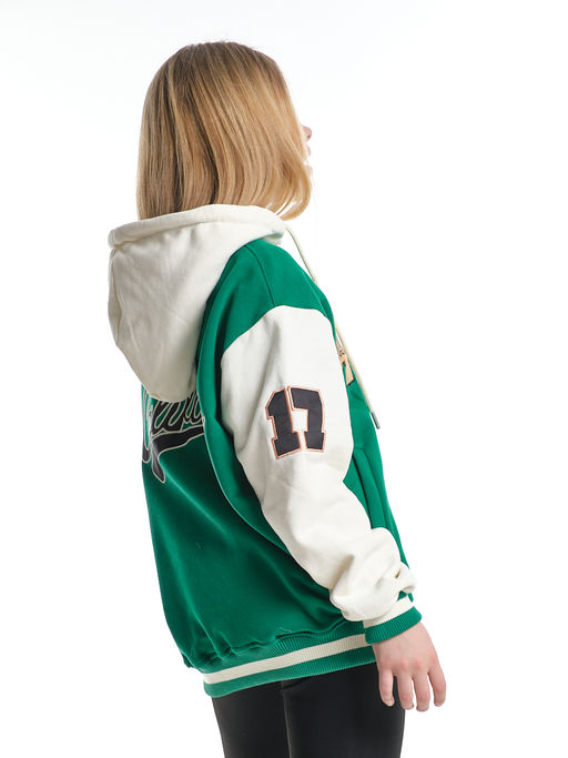 Толстовка с капюшоном с принтом 33-7647 красный - Mini maxi фото 26