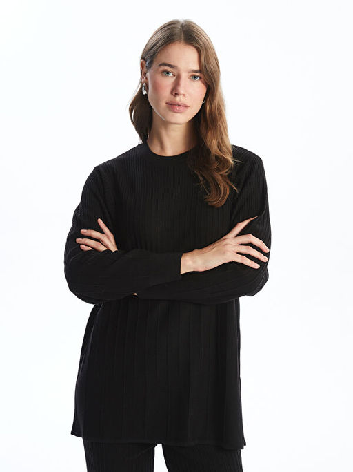 Bisiklet Yaka Kad?n Triko Tunik