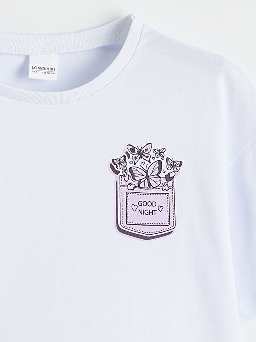 Bisiklet Yaka K?z ?ocuk ?ortlu Pijama Tak?m?