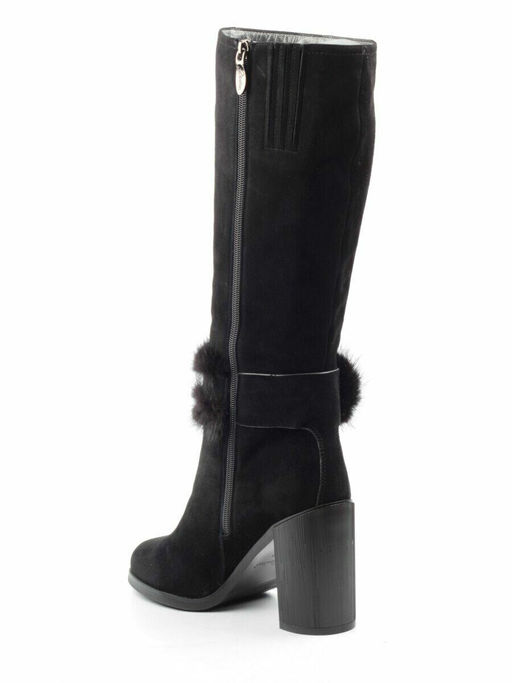 1686-1461MB-1 BLACK Сапоги зимние женские (натуральная замша, натуральный мех (еврозима)) - No name фото 7