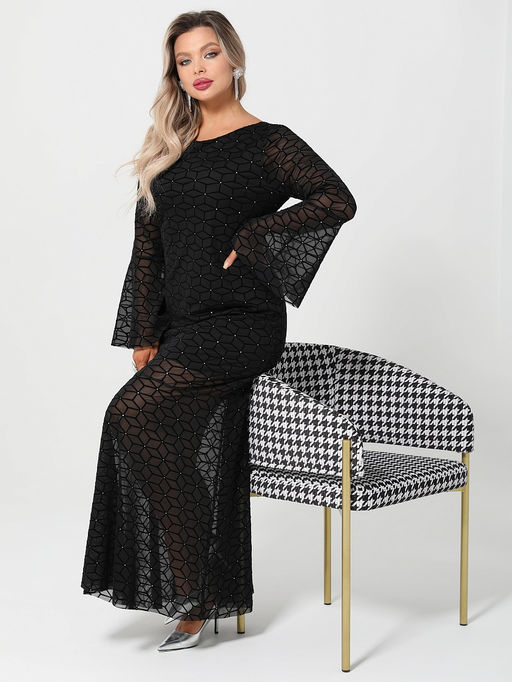 Платье Габриэлла 0455-1амх черный кристалл