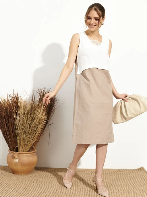 из 100% льна премиального качества. Платье Канны коричневое - Vals фото 11