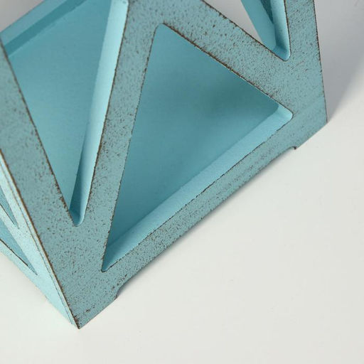 Кашпо деревянное 141426 см Фонарь Хай-тек Прованс, серо-голубой - Дарим красиво фото 4