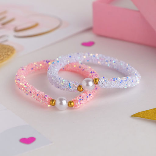 Цена за 2 шт. Браслет детский «Выбражулька» пайетки, d=5 см сиренево-розовый