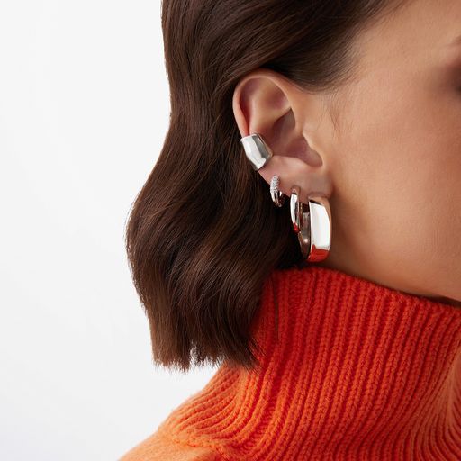 Широкий кафф из серебра