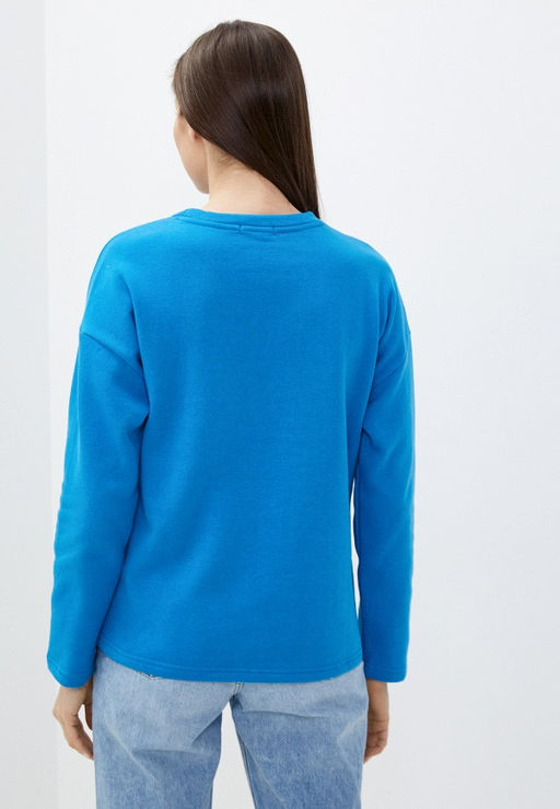 Голубая толстовка с текстовым принтом - Incity фото 6