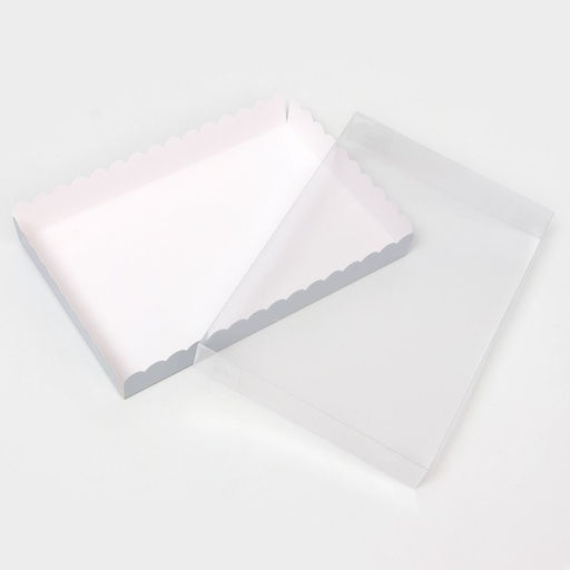 Цена за 5 шт. Коробка для печенья, серебряная, 22×15×3 см