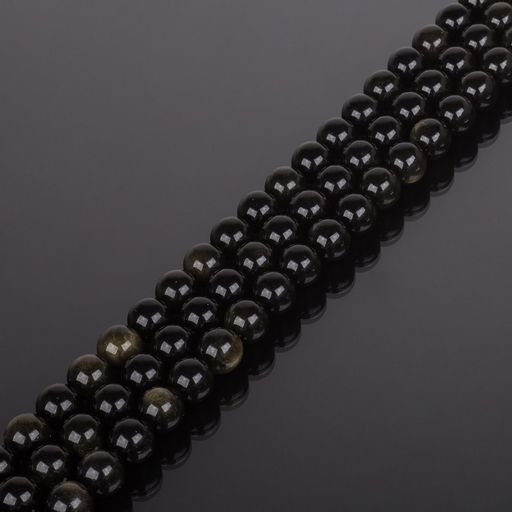 Бусины для украшений из золотистого Обсидиана (45 бусин)