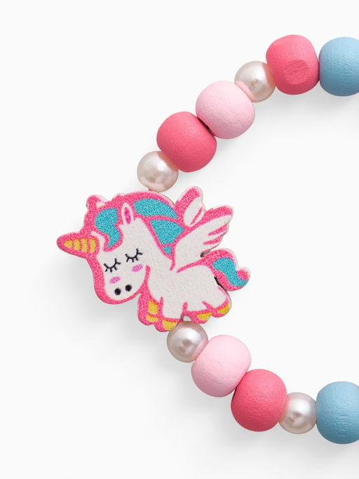 Цена за 2 шт. Набор детских украшений Выбражулька «Единорожки милые», 2 предмета: бусы, браслет, розовый