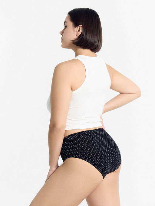 Цена за 2 штуки! Трусы женские макси черные в белый горошек - Mark formelle фото 6